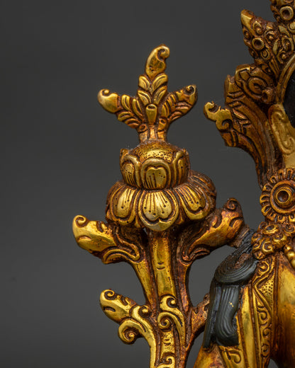 Green Tara With Throne