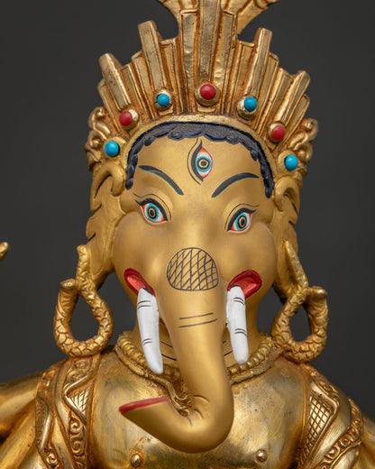 Six-Armed Ganesh Statue | Nepalese Art for Devotional Spaces