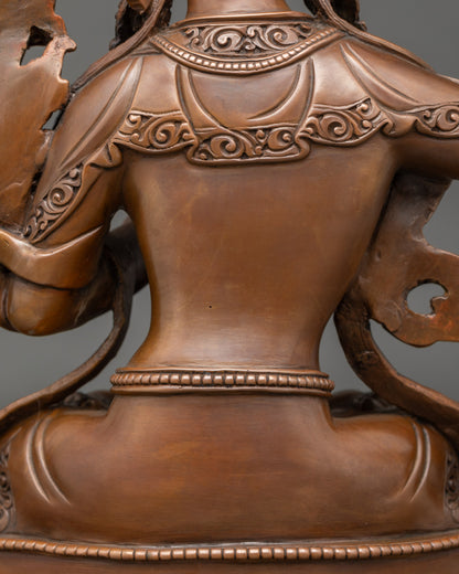 Oxidized Copper Manjushri Statue | Lord of Sacred Wisdom
