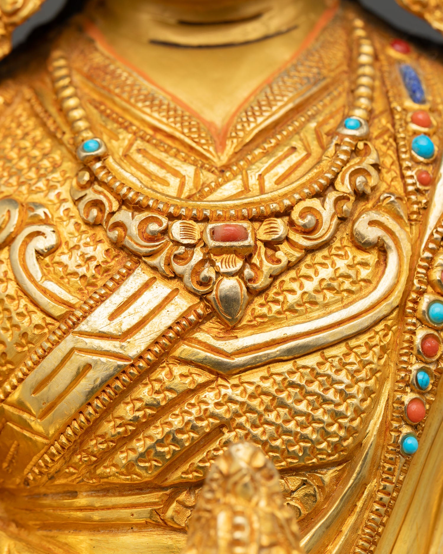 Guru Rinpoche Statue | Handcrafted Gold Fire-Gilded Copper Art