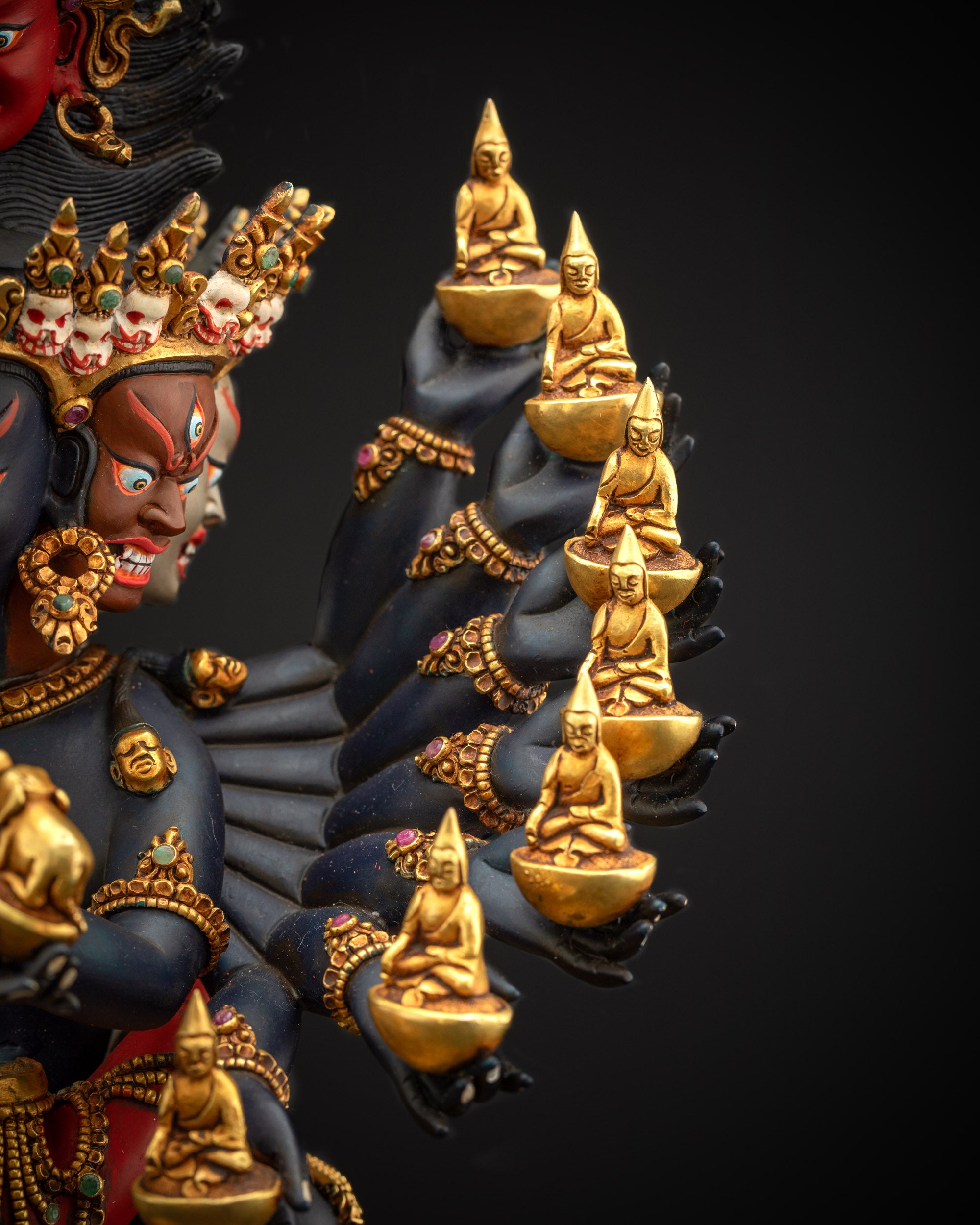 Tantric Hevajra Yab Yum Statue | Sixteen-Armed Vajrayana Yidam