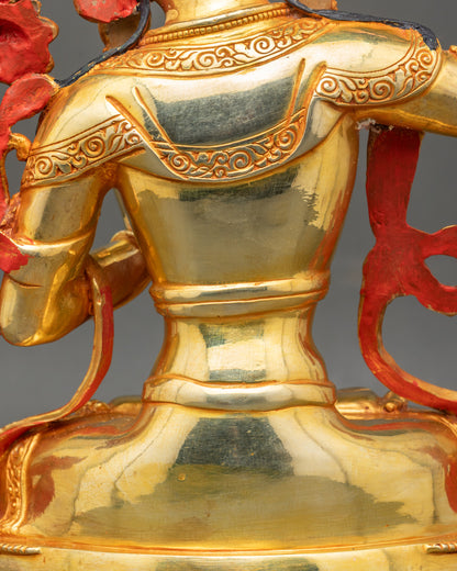 Manjushri Sword of Wisdom Statue | 24K Gold Nepalese Sculpture