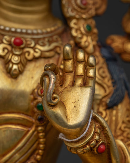 Manjushri with Throne Statue | Handcrafted Bodhisattva Sculpture