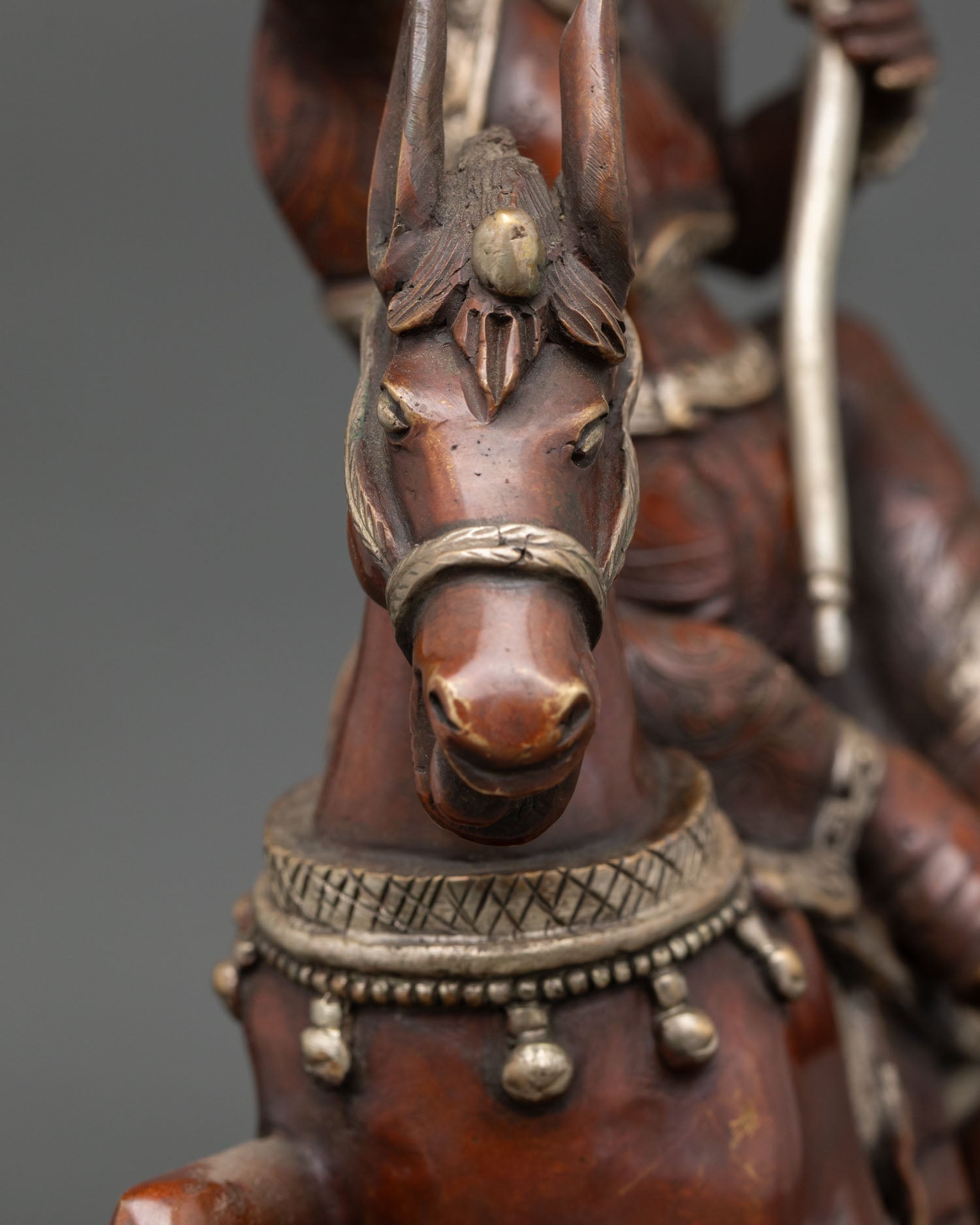 King Gesar of Ling – Oxidized Copper Buddhist Warrior Statue