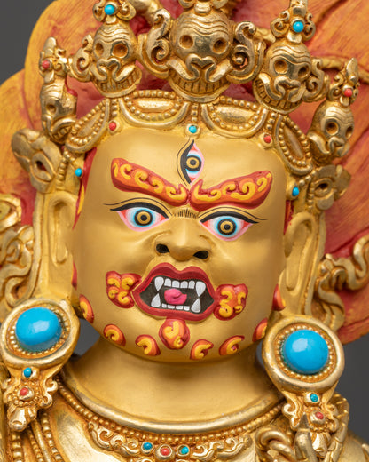 Nepalese Vajrapani Sculpture | Powerful Tibetan Deity for Home Altar
