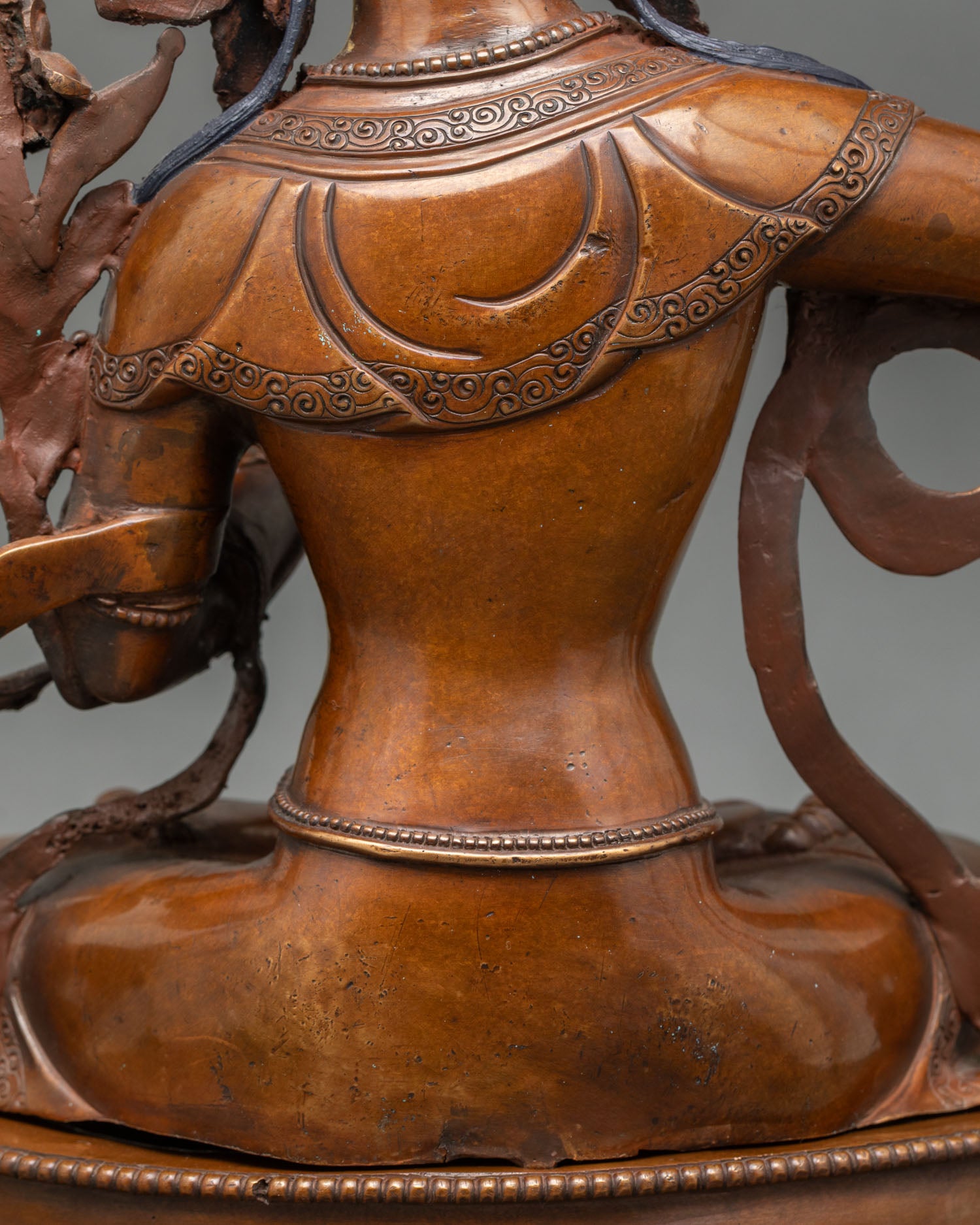 Oxidized Manjushri – Handcrafted Copper Sculpture from Nepal