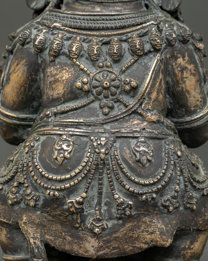 Sakya Mahakala Statue | Antique Finished Copper Buddhist Sculpture