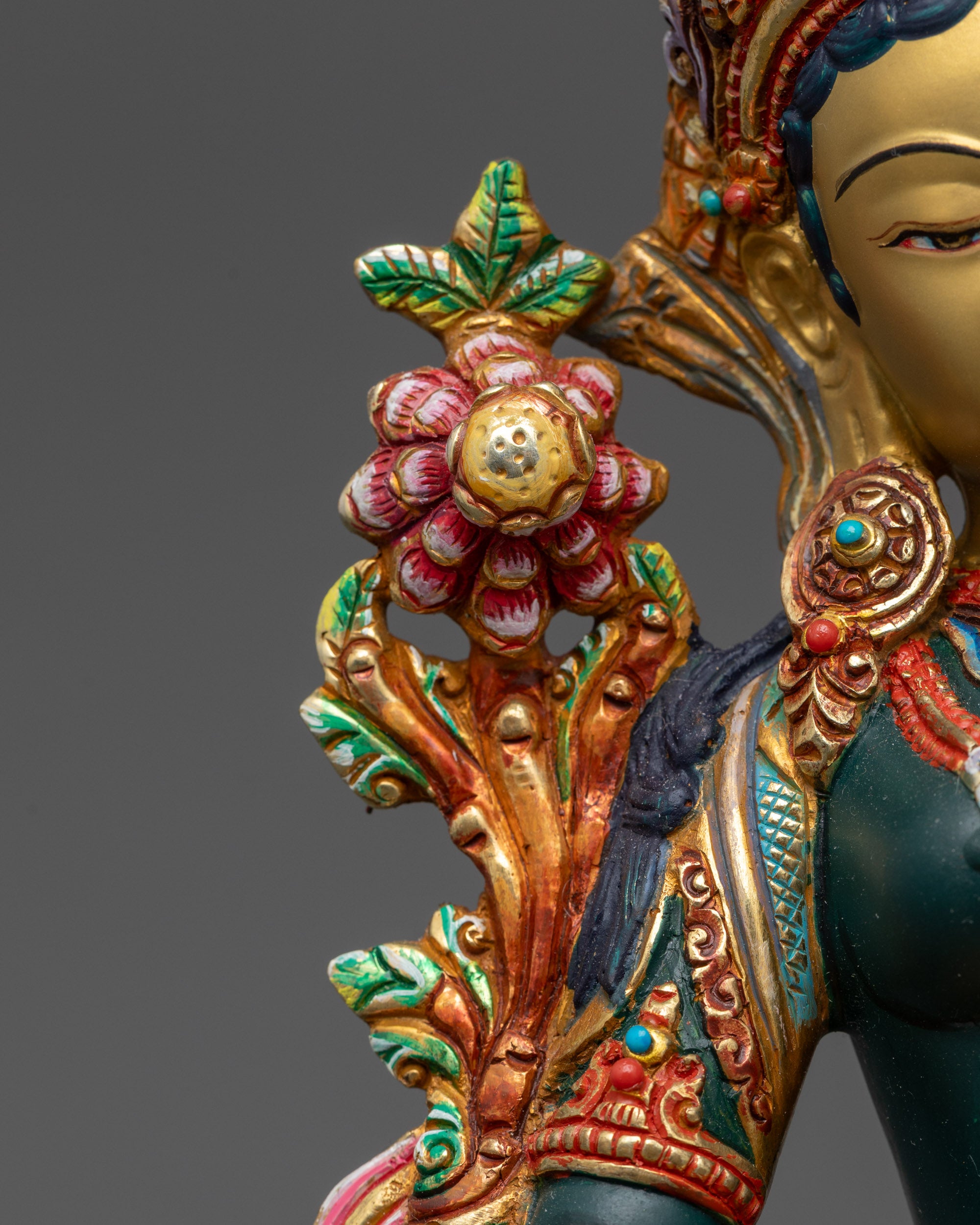 Beautifully Detailed Green Tara Statue | Art for Spiritual Enlightenment