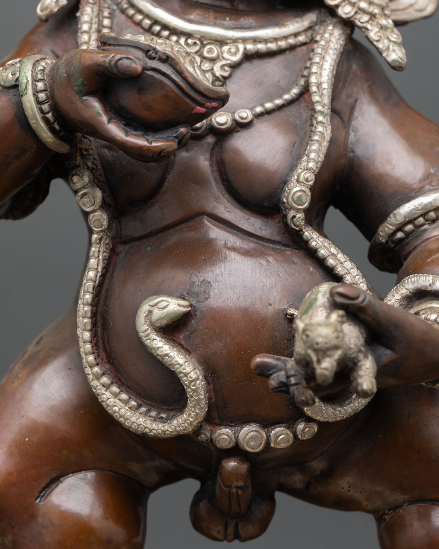 Fine Black Dzambhala Statue | Handmade Buddhist Treasure