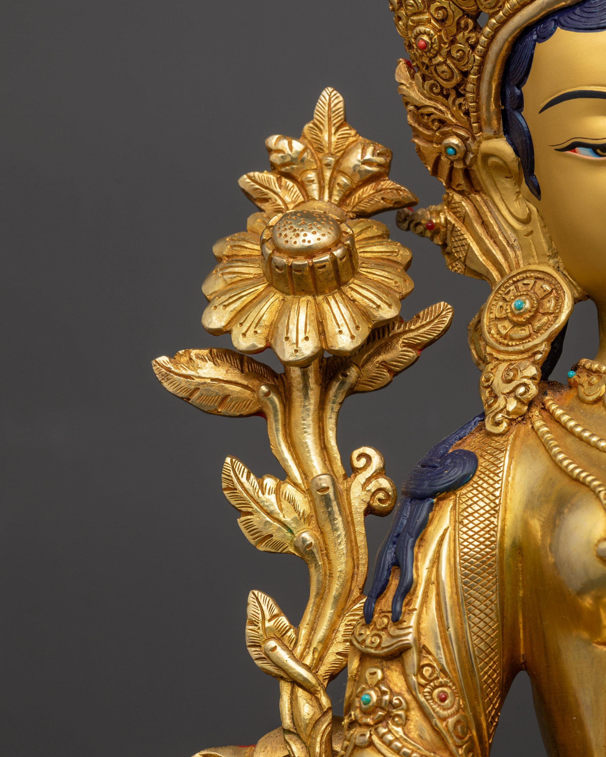 Illuminate Your Sacred Space with Green Tara Sculpture | Nepalese Idol