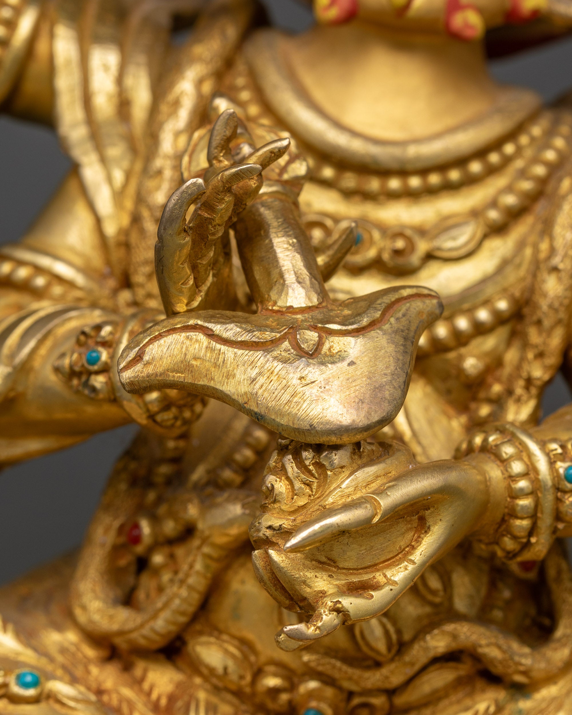 Sacred Chaturbhuja Mahakala Statue | Four-armed Mahakala Sculpture