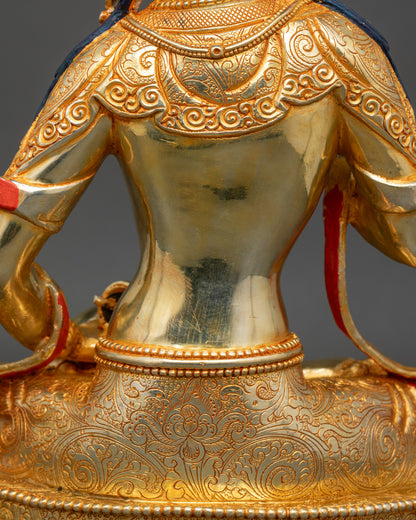 Copper Vajrasattva Statue | Gold-Gilded Deity for Meditation and Prayer