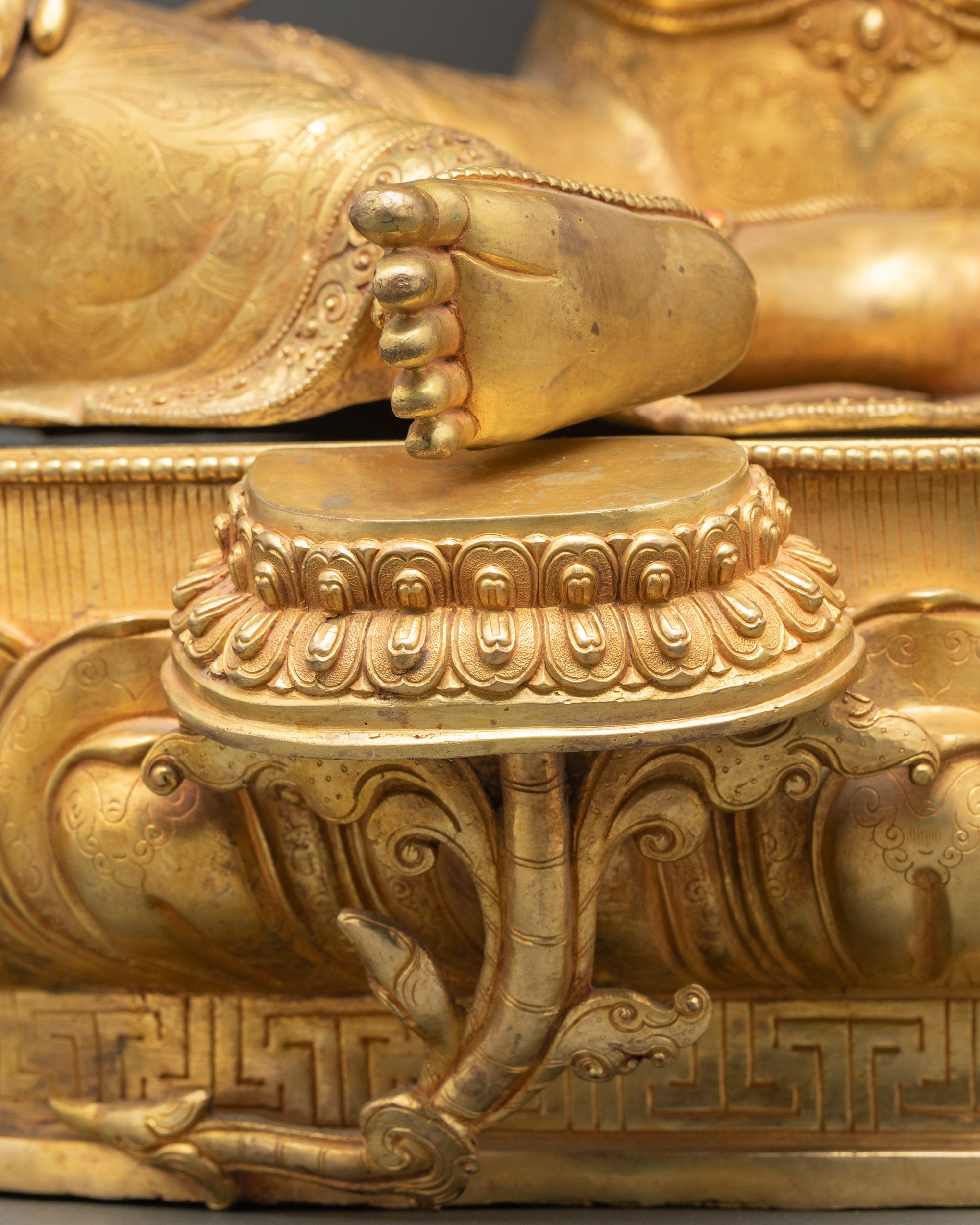 Compassionate Green Tara Sculpture | 24K Gold Fire-Gilded Copper Figurine