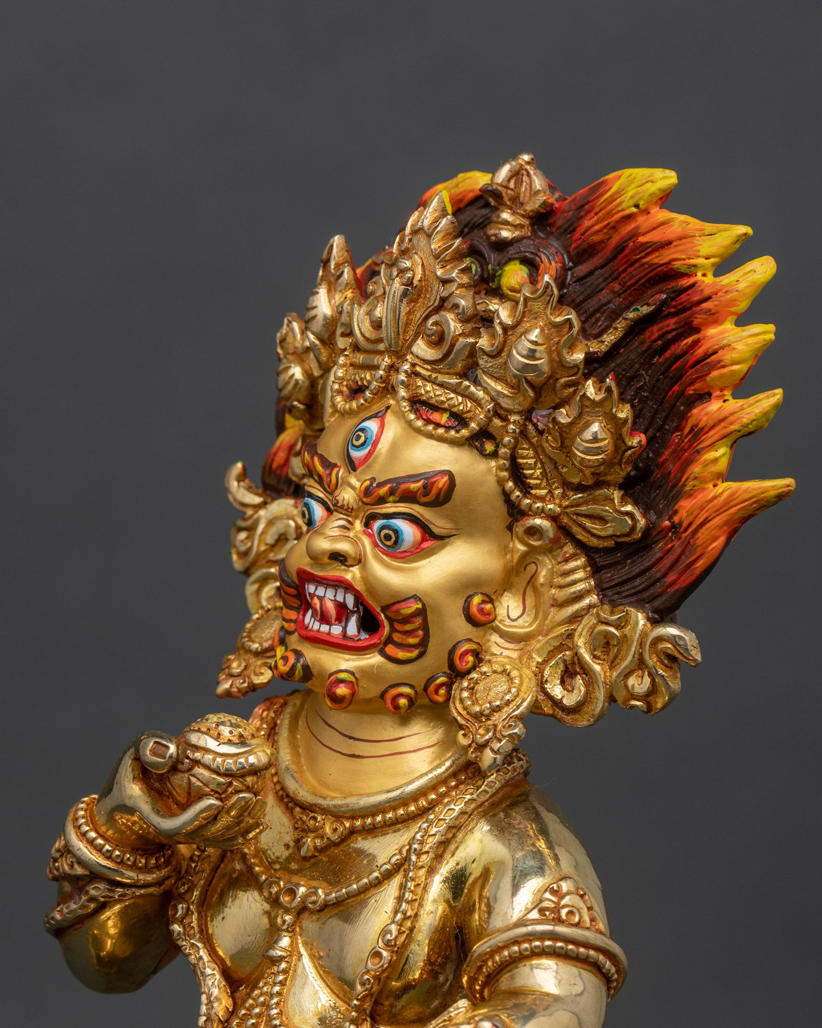 Authentic Black Dzambhala Statue for Blessing & Good Fortune