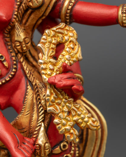 Red Rigjema Statue | Traditional Nepalese Ritual Sculpture
