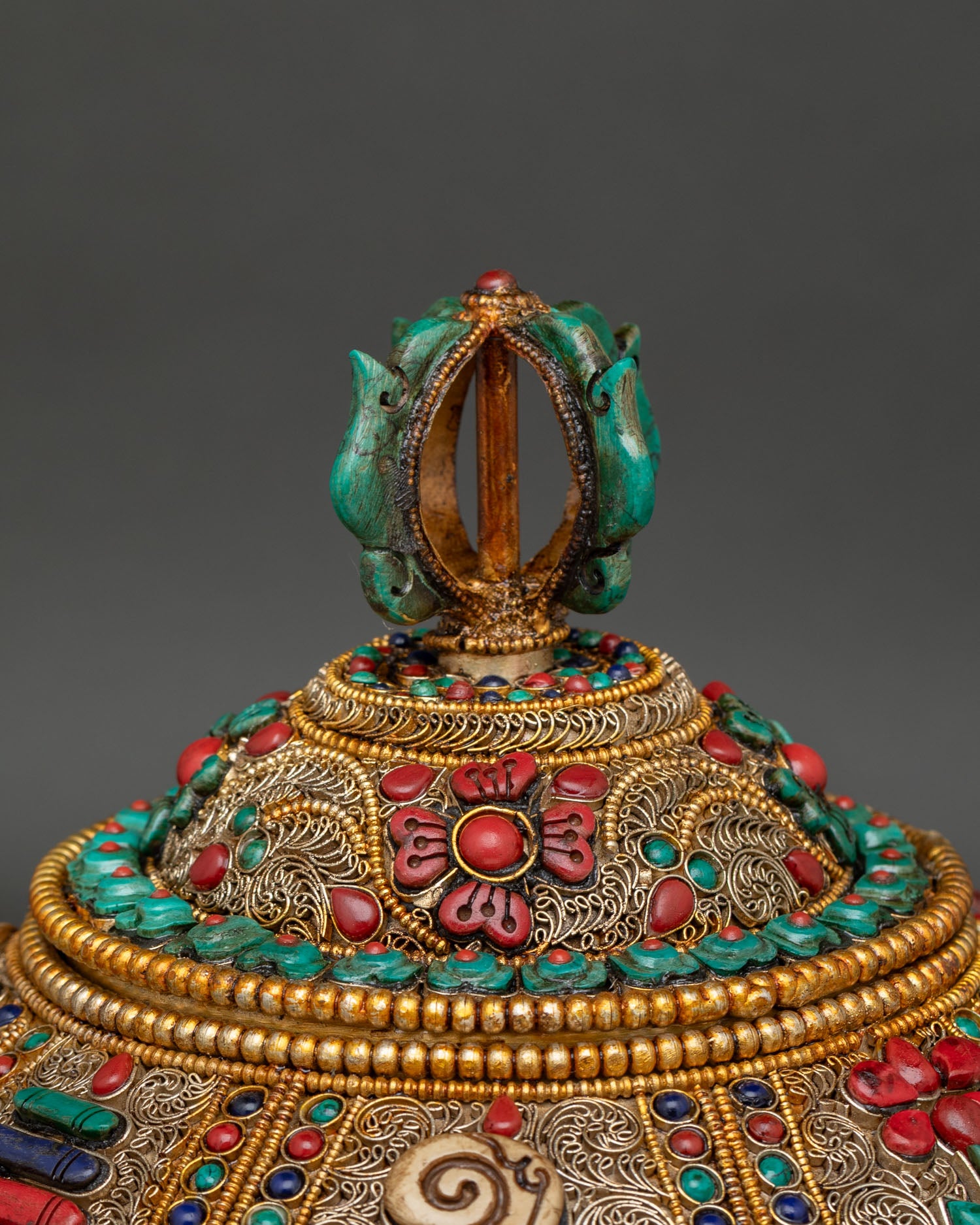 Decorated Buddhist Rice Pot | Handcrafted in Nepal