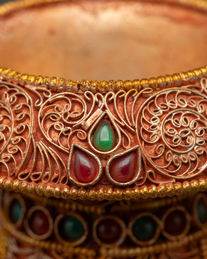 Copper Karuwa Ewer | Sacred Himalayan Offering Vessel Crafted in Nepal