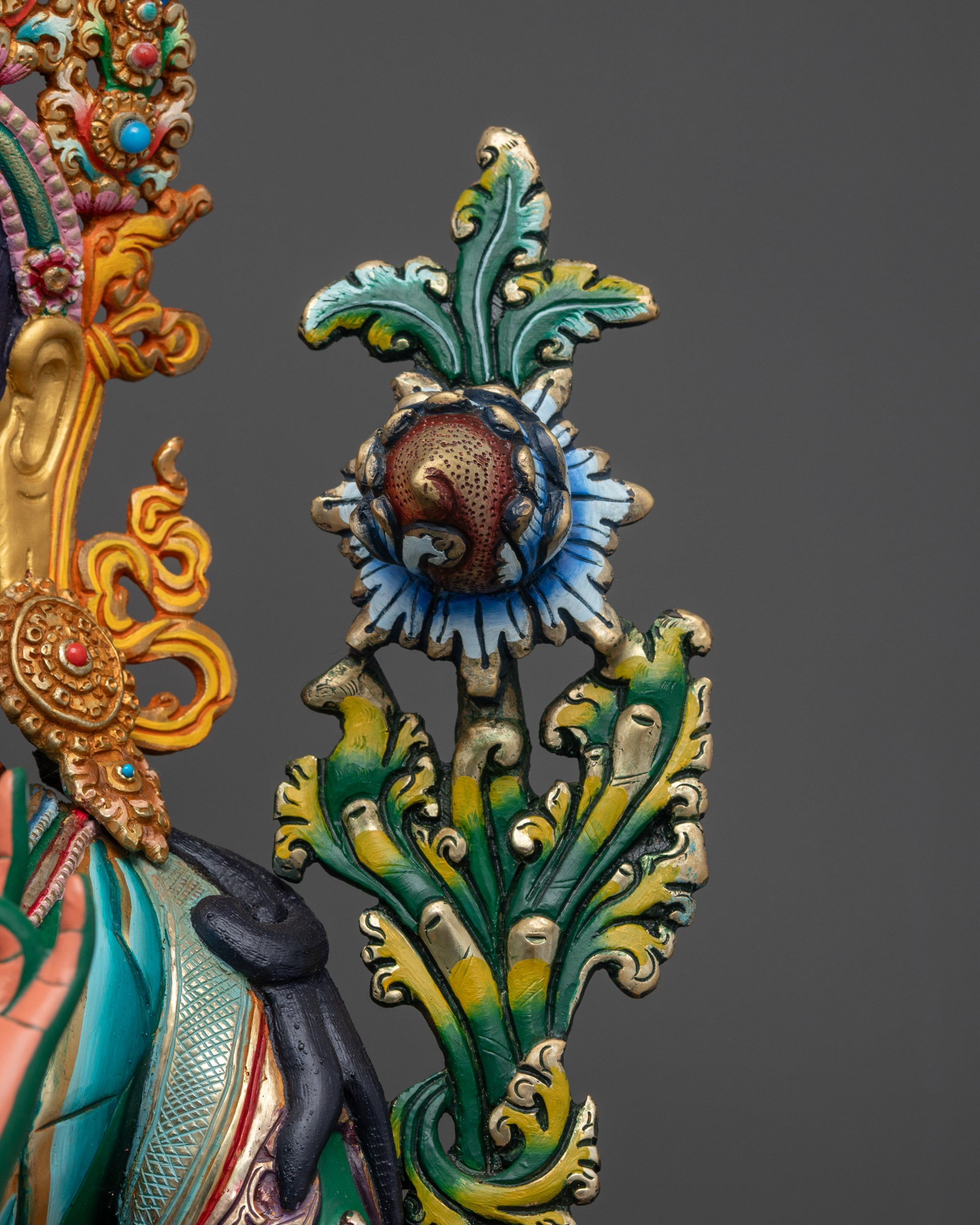 Vibrant Green Tara Statue | Spiritual Goddess Idol for Meditation