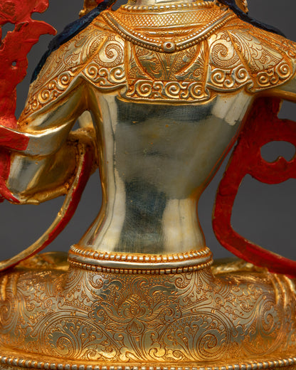 Manjushri Wisdom Statue | Copper Buddhist Figurine from Kathmandu, Nepal