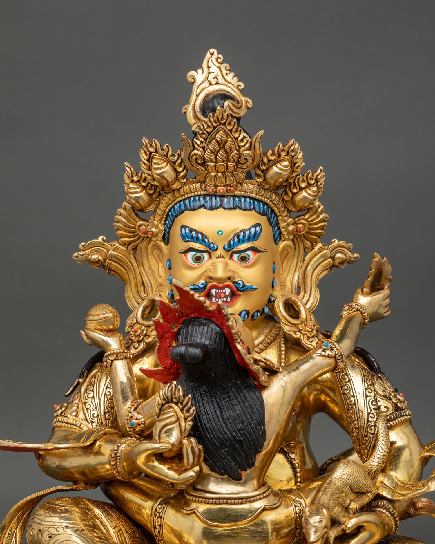 Red Dzambhala Statue | Powerful Buddhist Wealth Deity