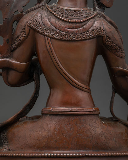 Oxidized White Tara Statue | Seven Eyed Female Buddha Sculpture