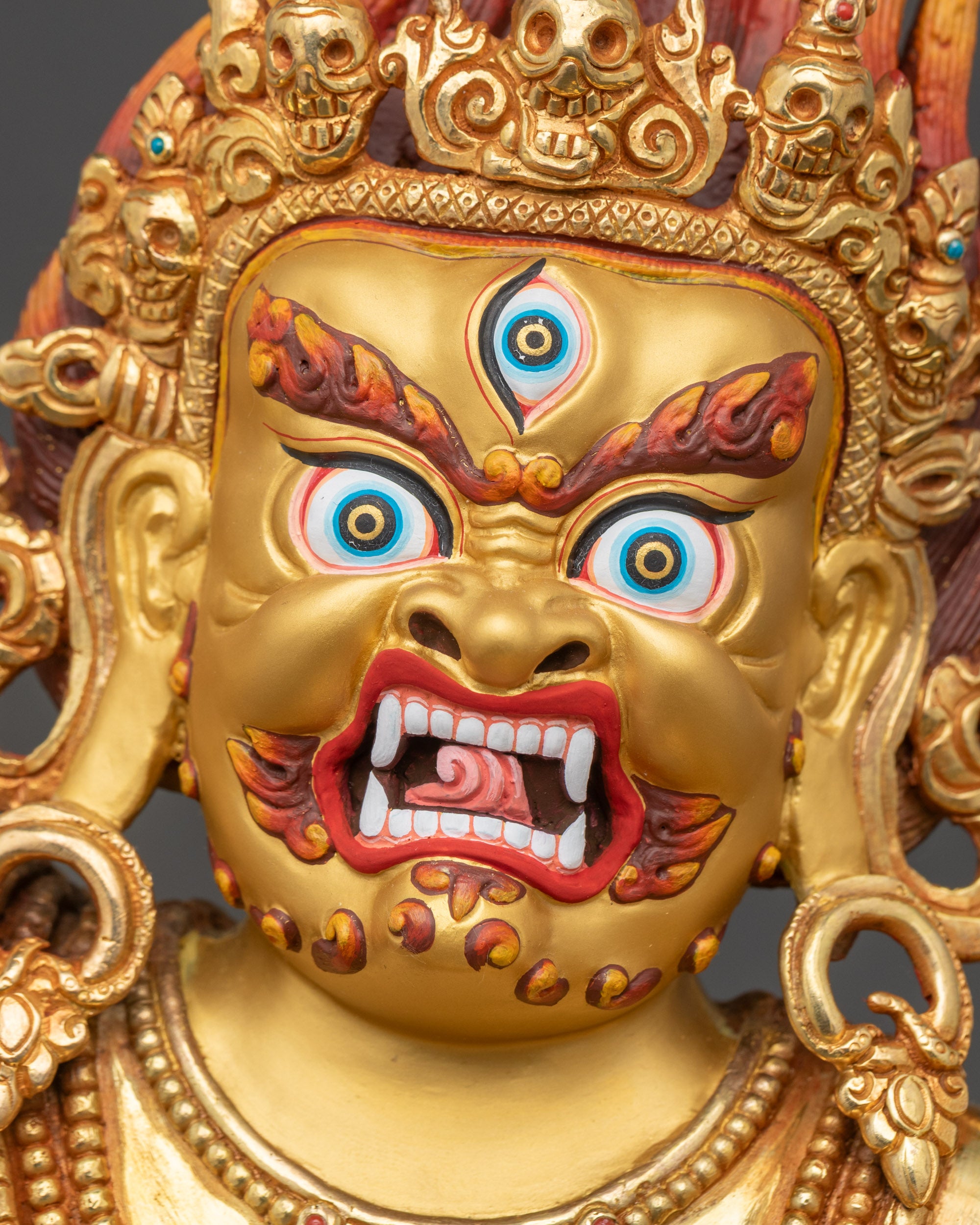 Fierce Vajrapani Statue | 24K Gold Fire-Gilded Buddhist Sculpture