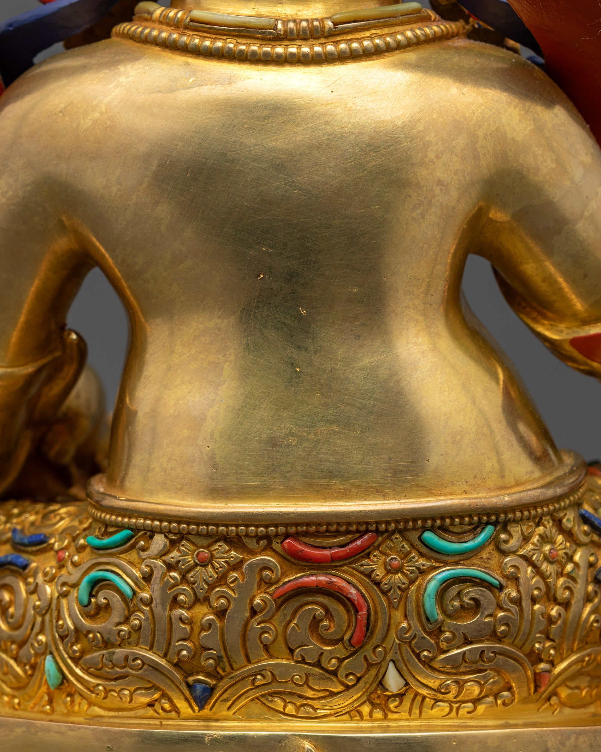 24K Gold-Gilded Jambhala Statue | Buddhist Wealth God Idol from Nepal