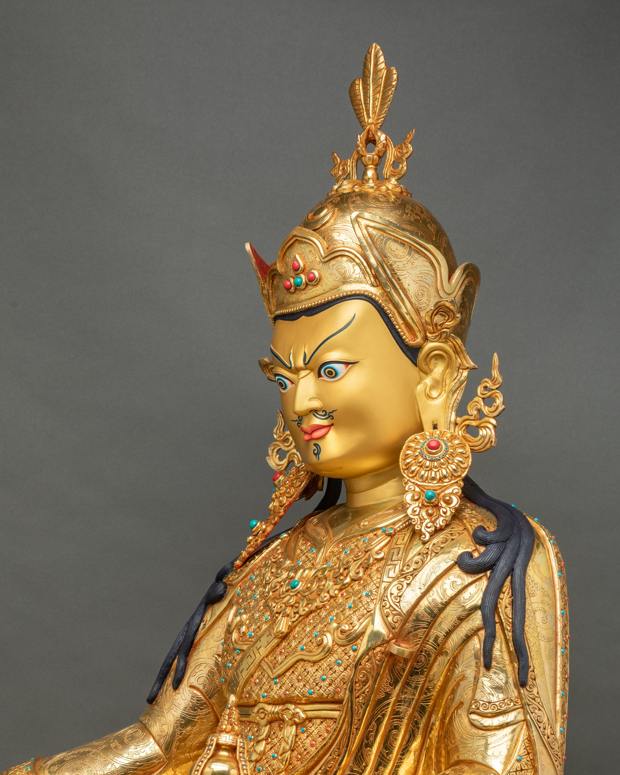 Exquisite Statue of Guru Rinpoche | Hand-Carved Sculpture from Nepal
