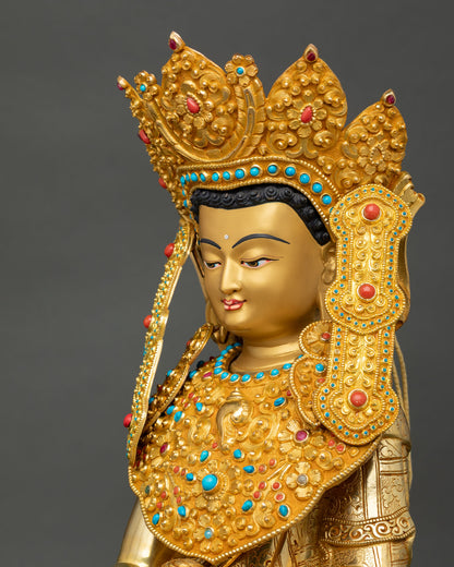 Jowo Rinpoche Statue | 24K Gold Fire-Gilded Copper Art