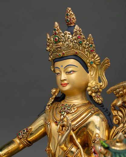 Premium Simhanada Manjushri Statue for Spiritual Practice