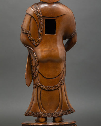 Hand-carved Sculpture of Buddha's Two Disciples