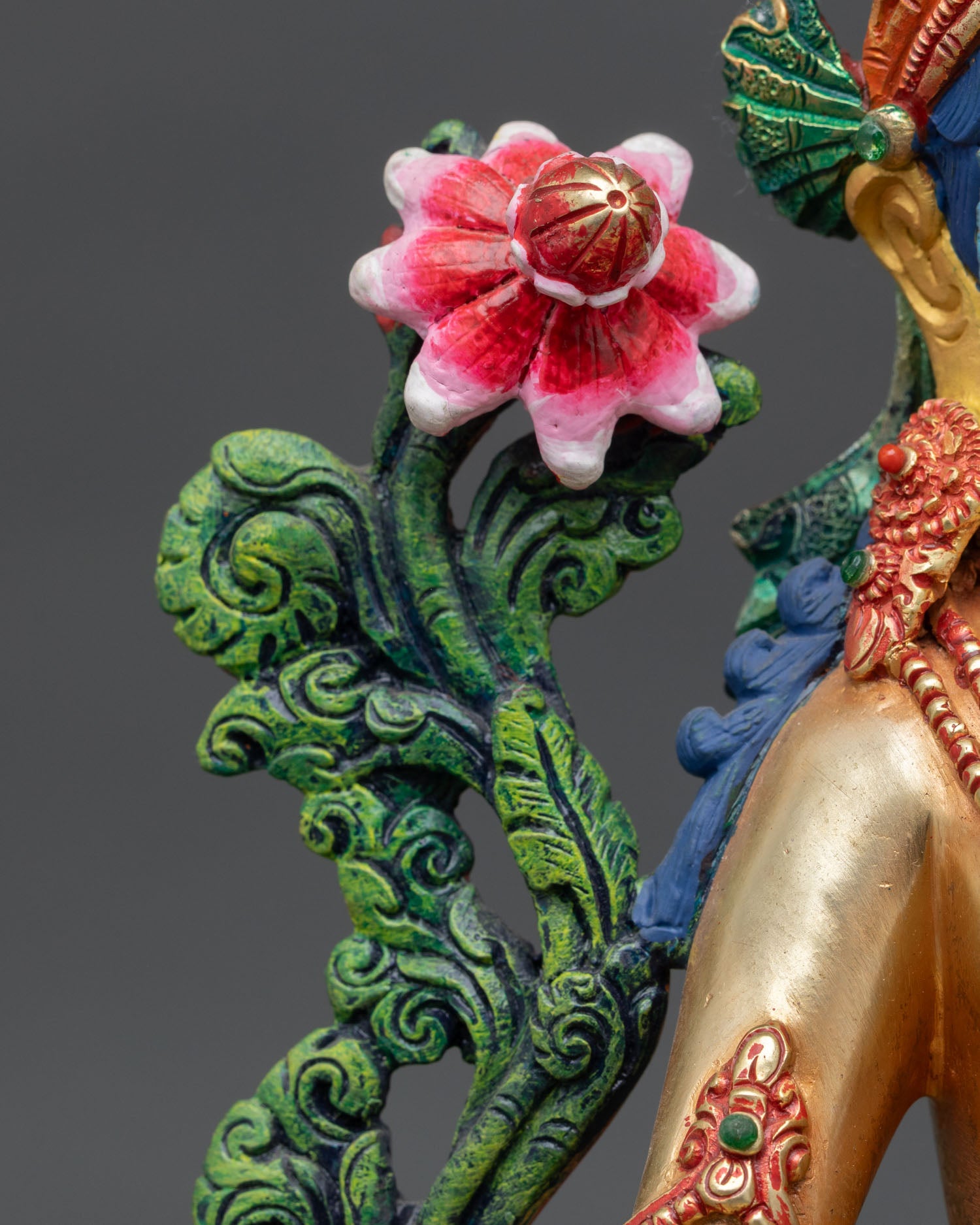 Multi-Colored Green Tara Statue | Goddess of Swift Compassion