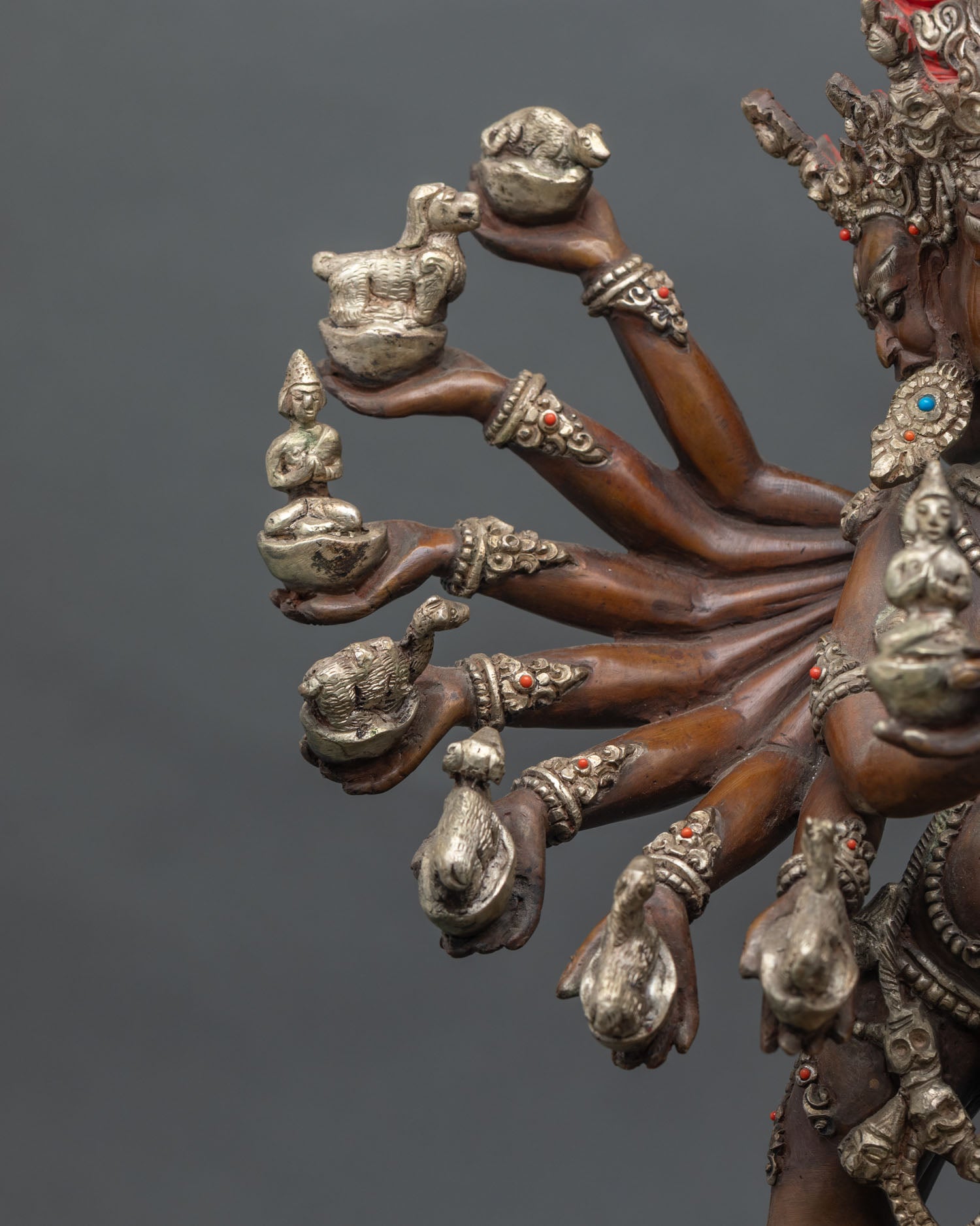 Large Oxidized Hevajra Statue | Tibetan Buddhist Artwork