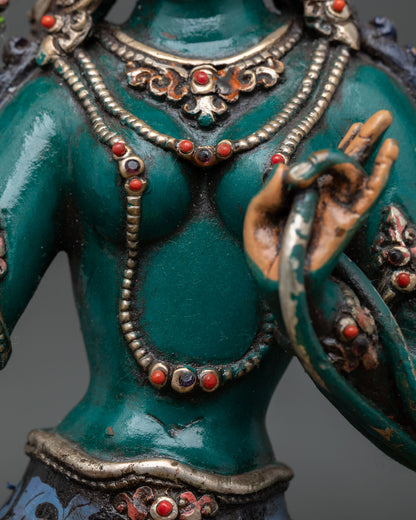 Blessed Green Tara Statue | Nepalese Spiritual Art