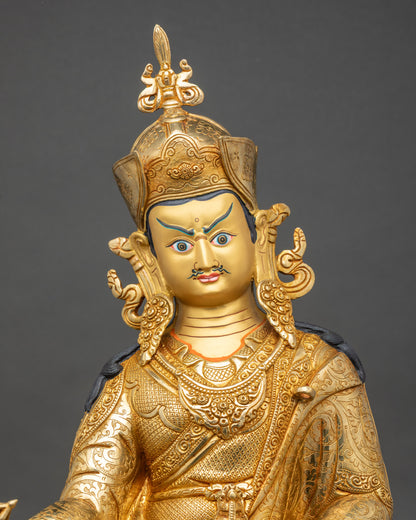 Padmasambhava Guru Rinpoche Meditation Statue | Himalayan Copper Sculpture