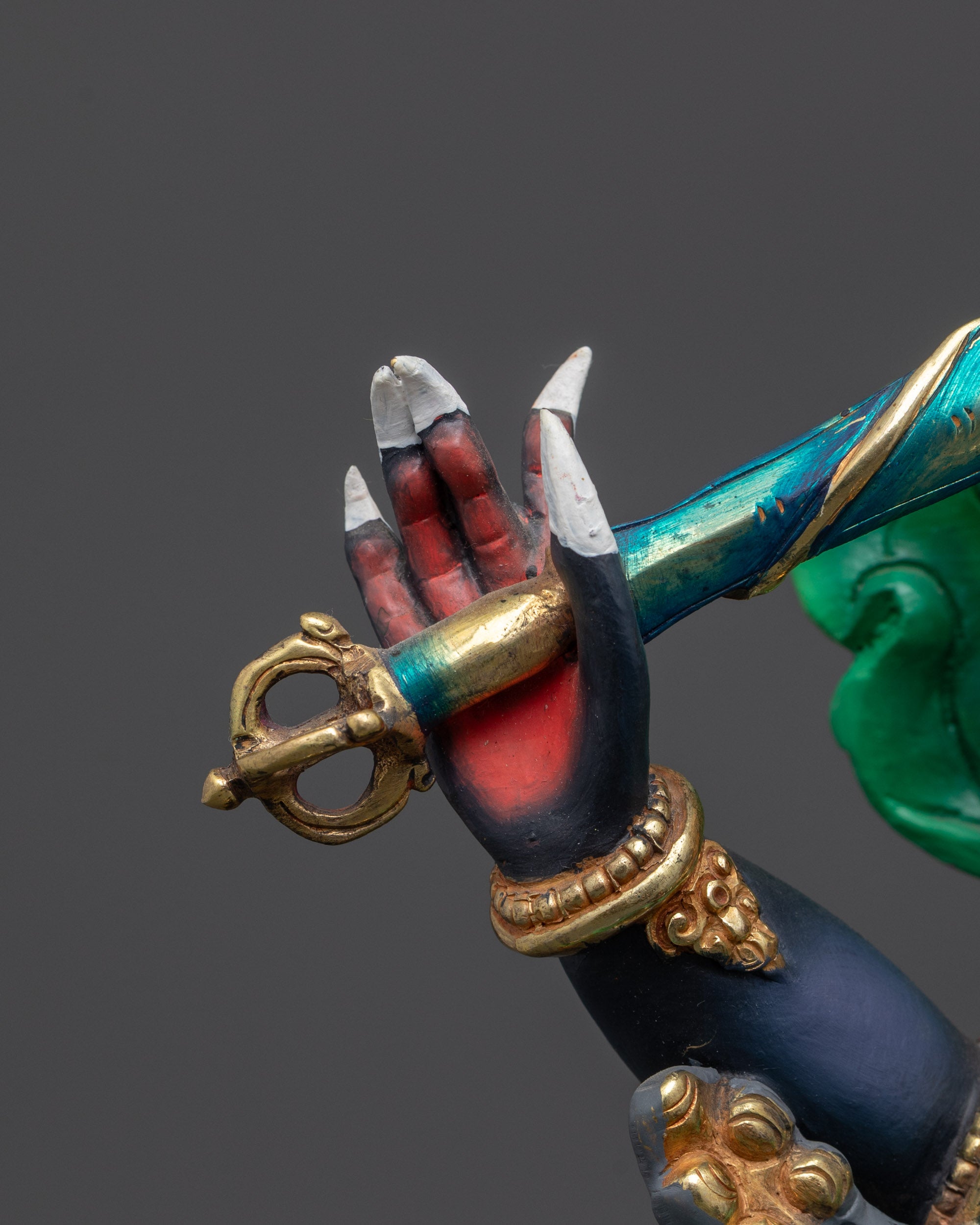 Tibetan Four-Armed Mahakala Statue | Authentic Nepalese Buddhist Art