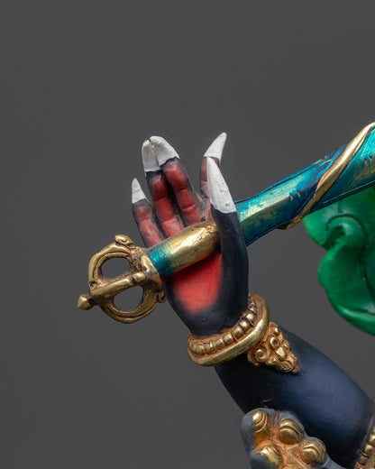 Tibetan Four-Armed Mahakala Statue | Authentic Nepalese Buddhist Art