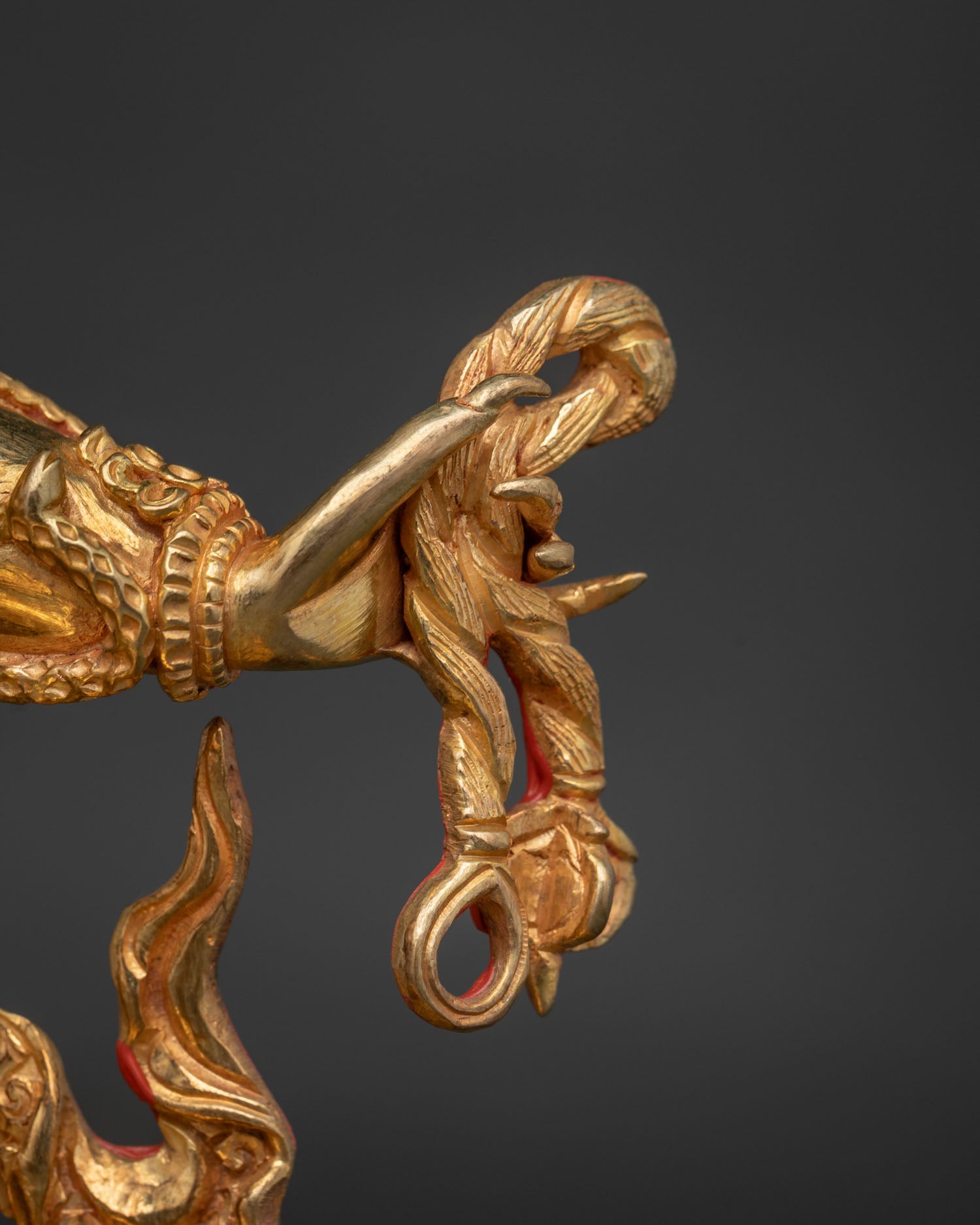 Four-Armed Vajrapani Statue | Gold Gilded Himalayan Sculpture