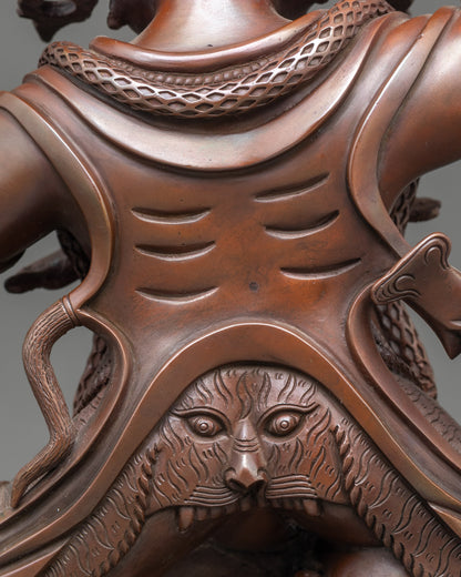 Oxidized Copper Guru Dragpo Statue | Wrathful Enlightened Master