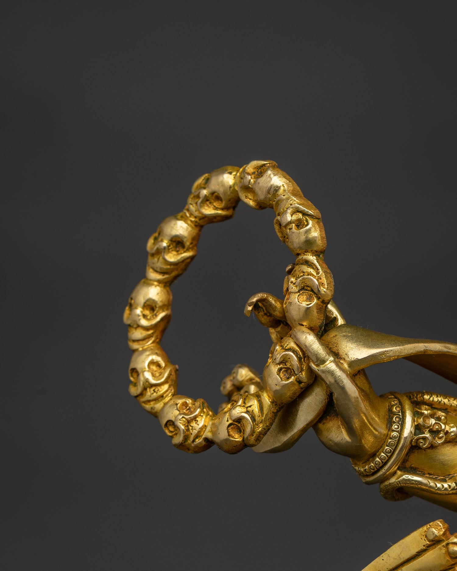 Luxury Six Arm Mahakala Statue | 24K Gold Fire-Gilded Copper Sculpture