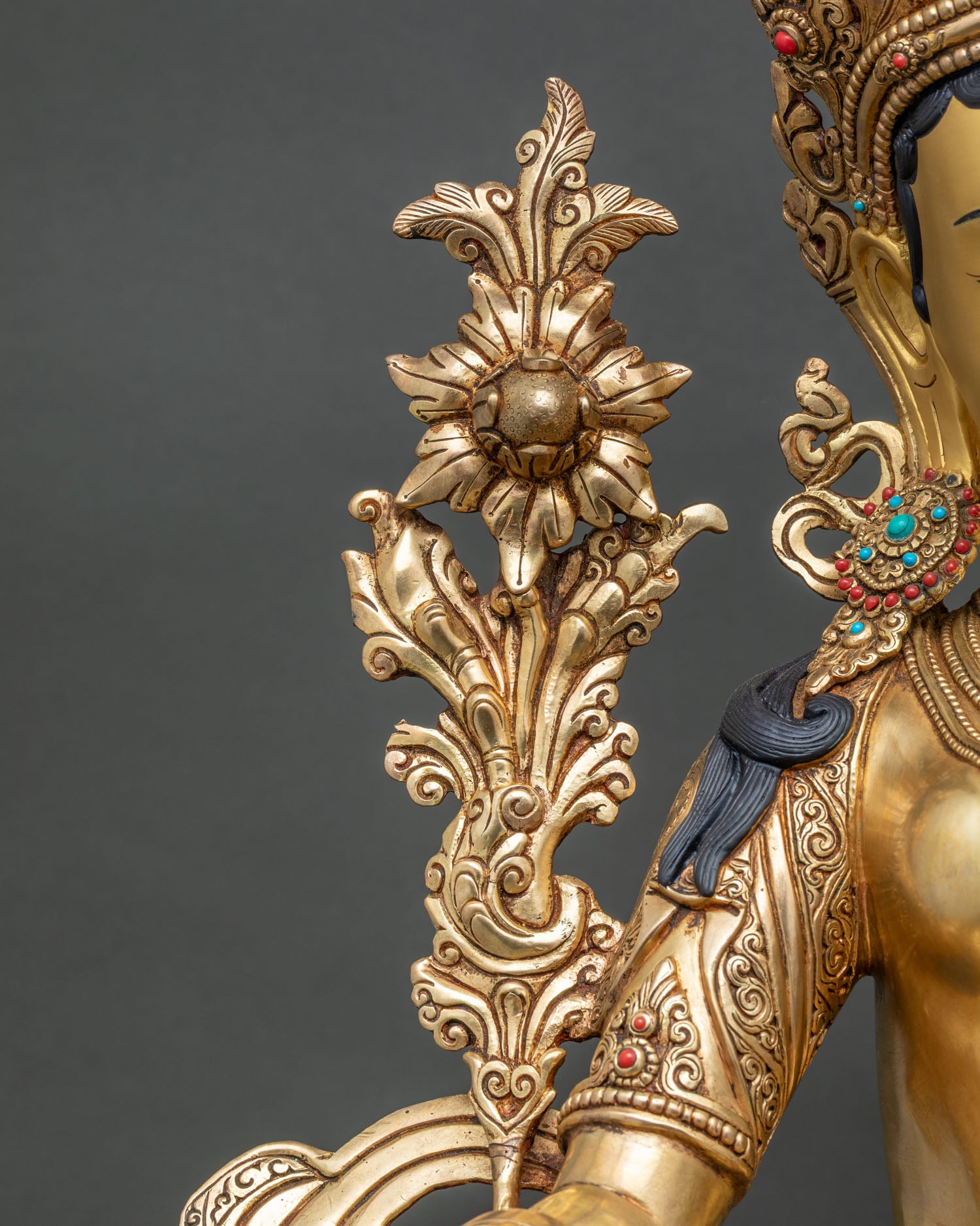 Large-Sized Green Tara Statue | Traditional Lost Wax Buddhist Art