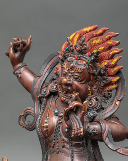 Oxidized Vajrapani Statue | Traditional Buddhist Sculpture
