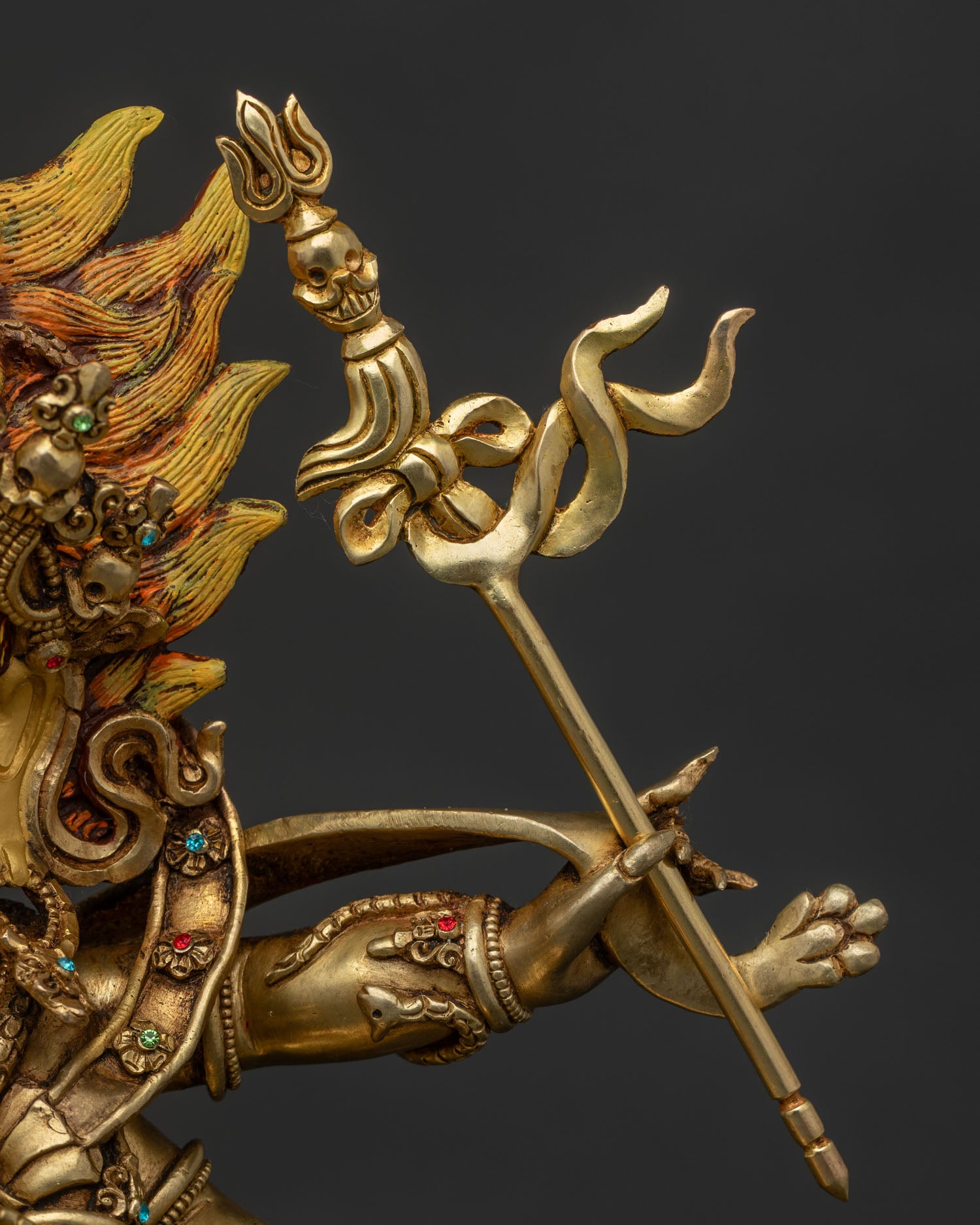 Luxurious Six-Armed Mahakala Statue | Wrathful Dharma Protector Deity