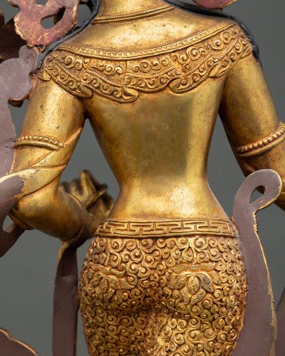 Standing White Tara Statue | Traditional Lost Wax Casting Art