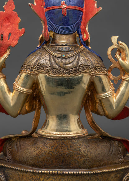 Chenrezig Bodhisattva Sculpture | Traditional Nepalese Artisan Craft