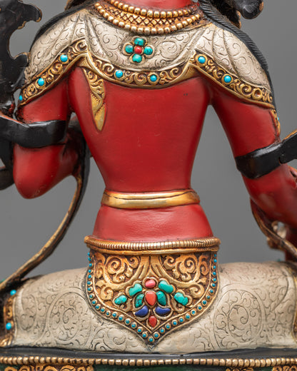 Red Tara Meditation Statue | Nepalese Sculpture for Spiritual Blessing