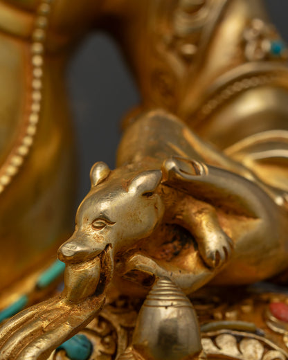 Dzambhala on Throne Statue | Buddhist Guardian of Wealth & Abundance