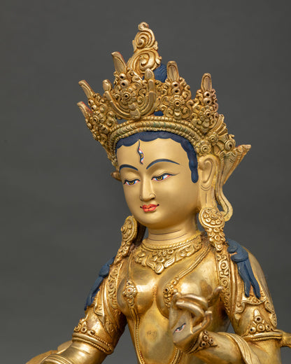 White Umbrella Goddess Dukar – Handcrafted Decorative Sculpture