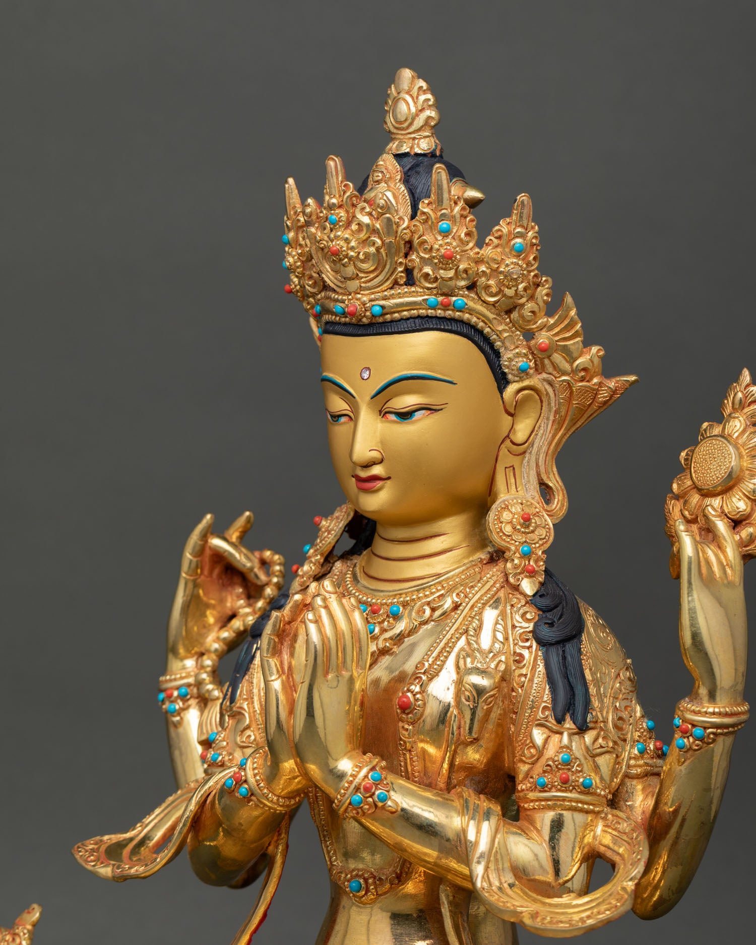 Four-armed Chenrezig Statue | Buddhist Meditation Sculpture