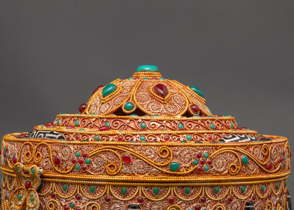 Handcrafted Tibetan Treasure Box | Spiritual Storage Chest from Nepal